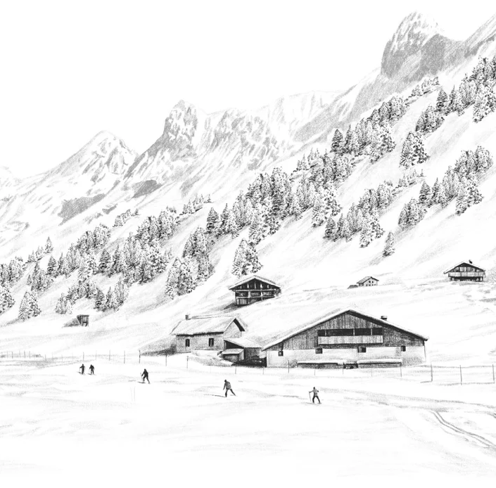 Tapete Clusaz Skilanglauf Berge Confins