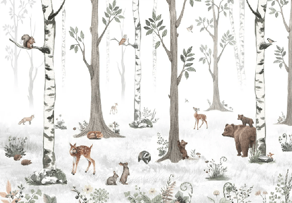 Tapete Tiere Frühling Wald