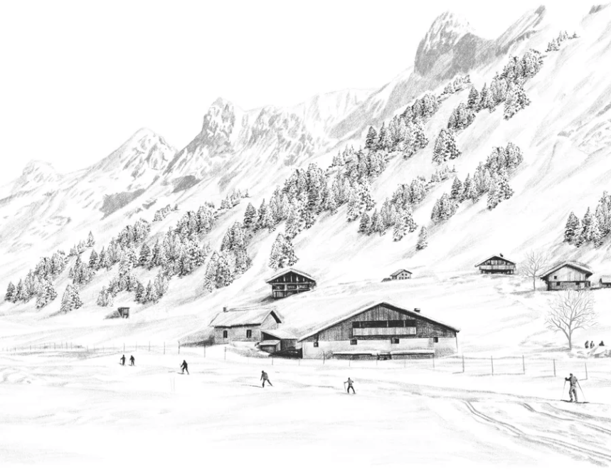 Tapete Clusaz Skilanglauf Berge Confins