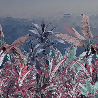 Panorama-Tapete mit botanischem Motiv