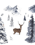 Papier peint enfant animaux dans la neige, XXL, tendance