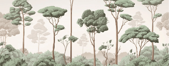 Tapete „Leichter Wind im Pinienwald“