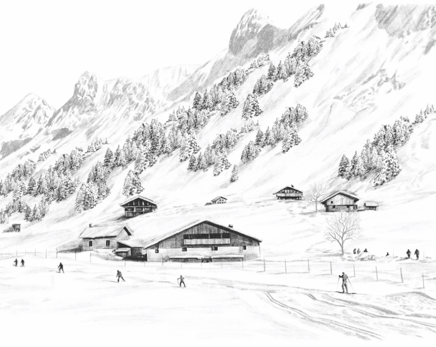 Tapete Clusaz Skilanglauf Berge Confins