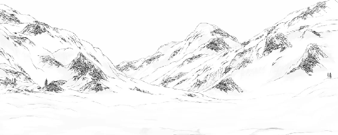 Tapete Val Isère schwarz-weiß
