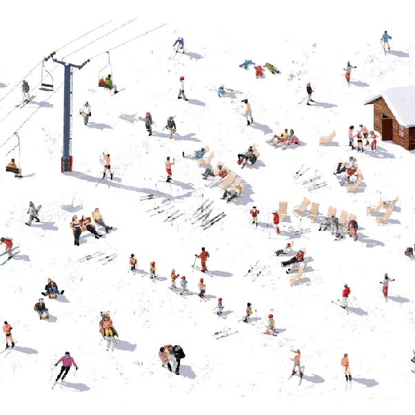 Après-Ski-Panorama-Hintergrundbild