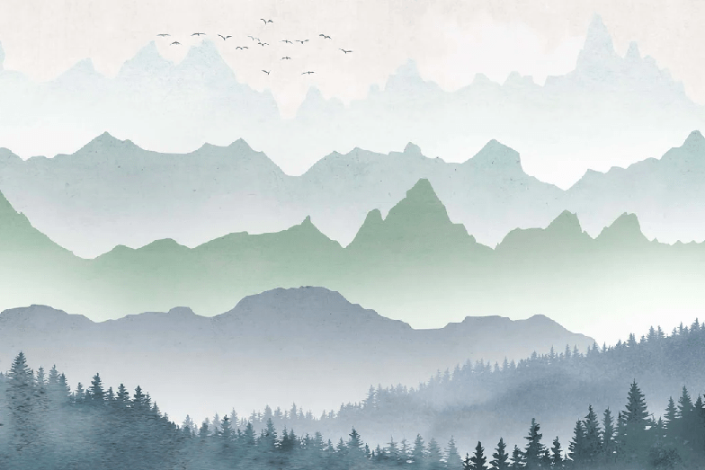 Waldnebel am Morgen Hintergrundbild