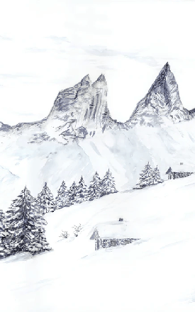 Aquarell-Tapete eines Alptraums