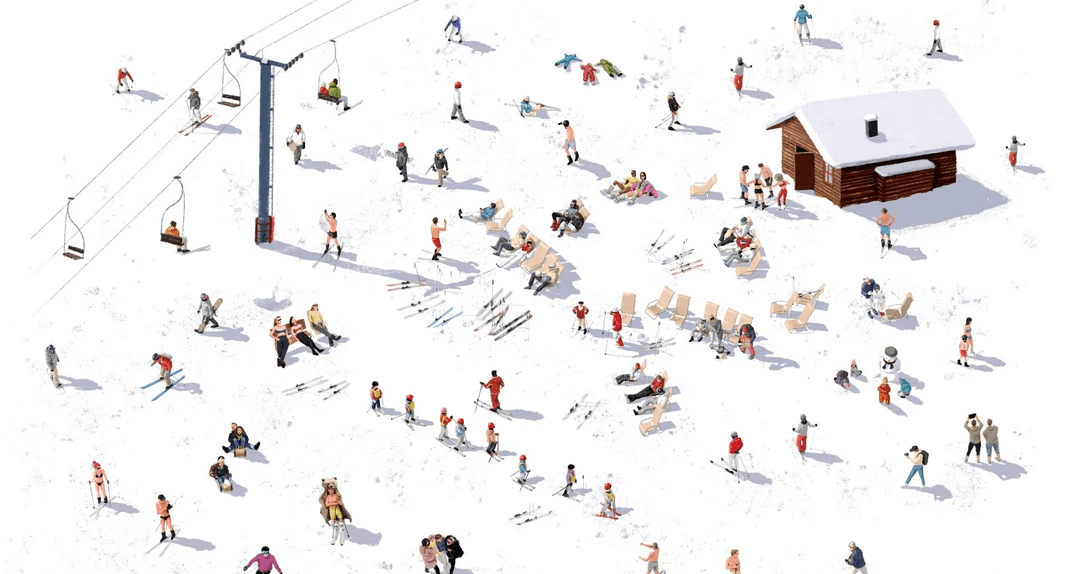 Après-Ski-Panorama-Hintergrundbild