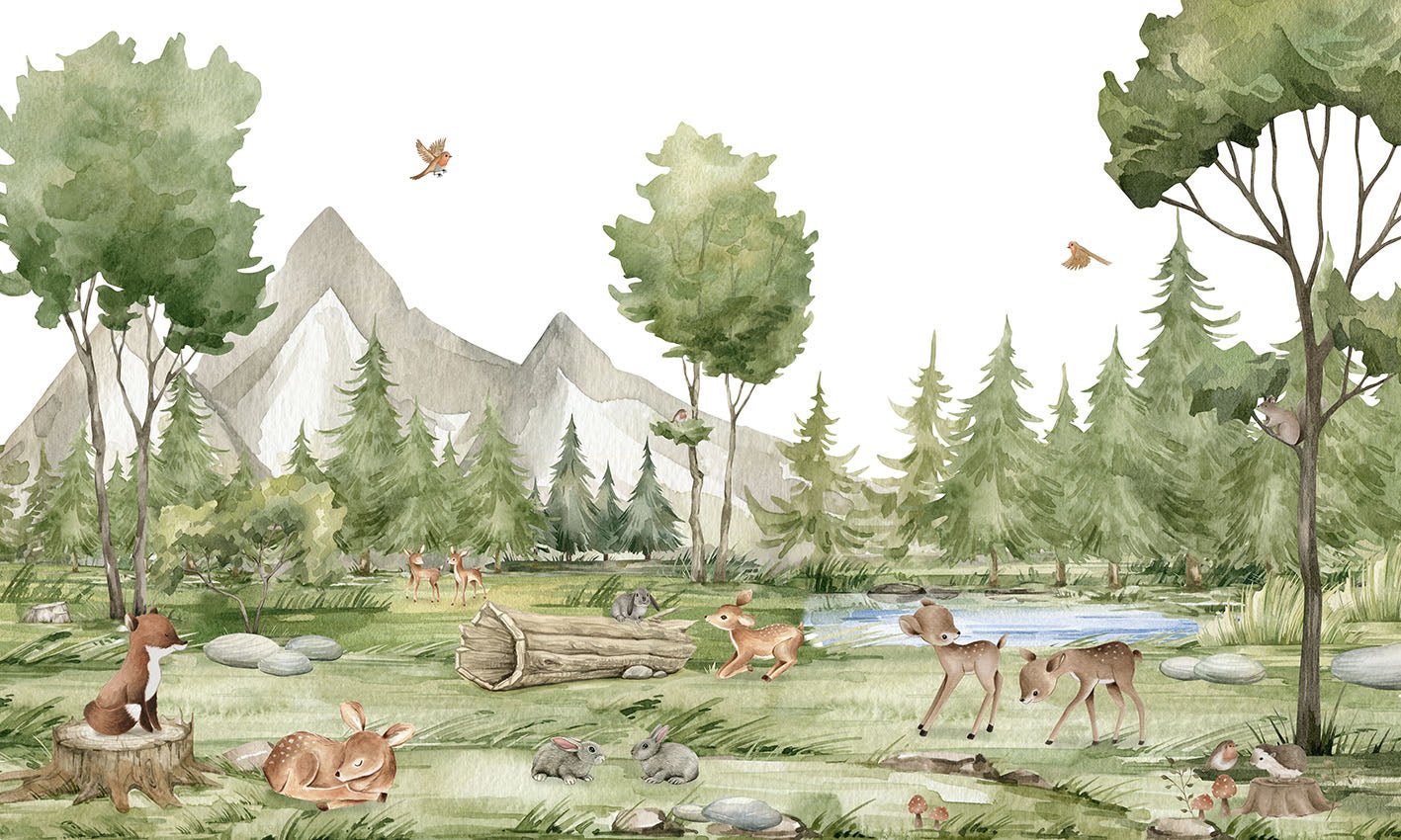 Papier peint animaux en forêt, XXL, tendance
