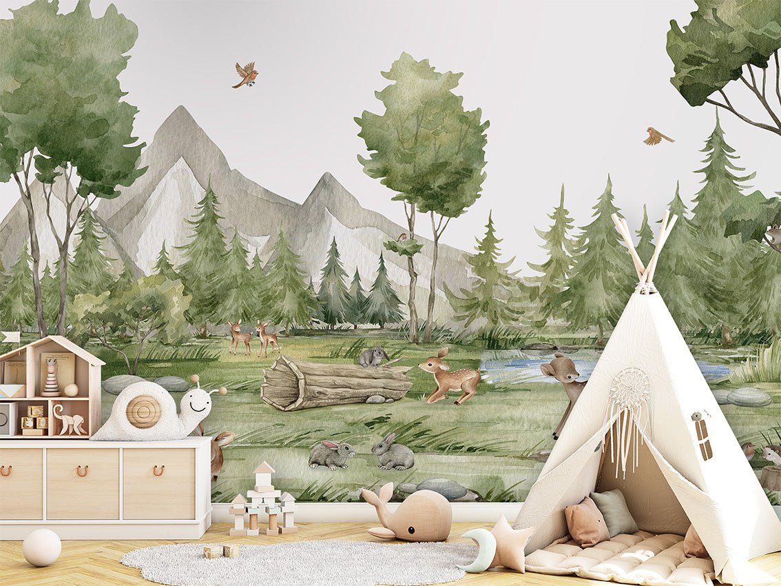 Papier peint animaux en forêt, XXL, tendance