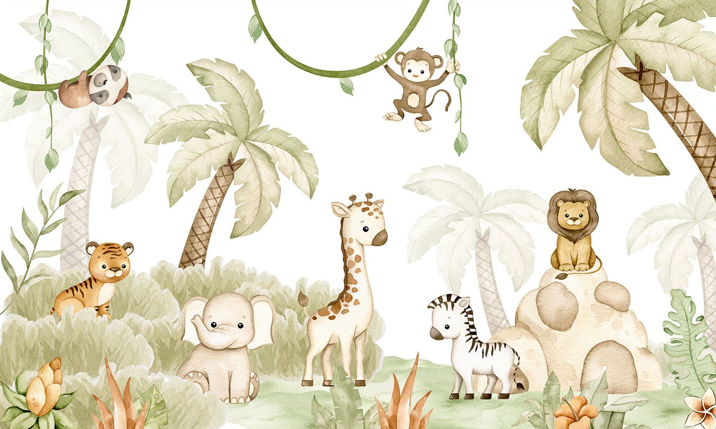Papier peint animaux savane et douceur, XXL, tendance
