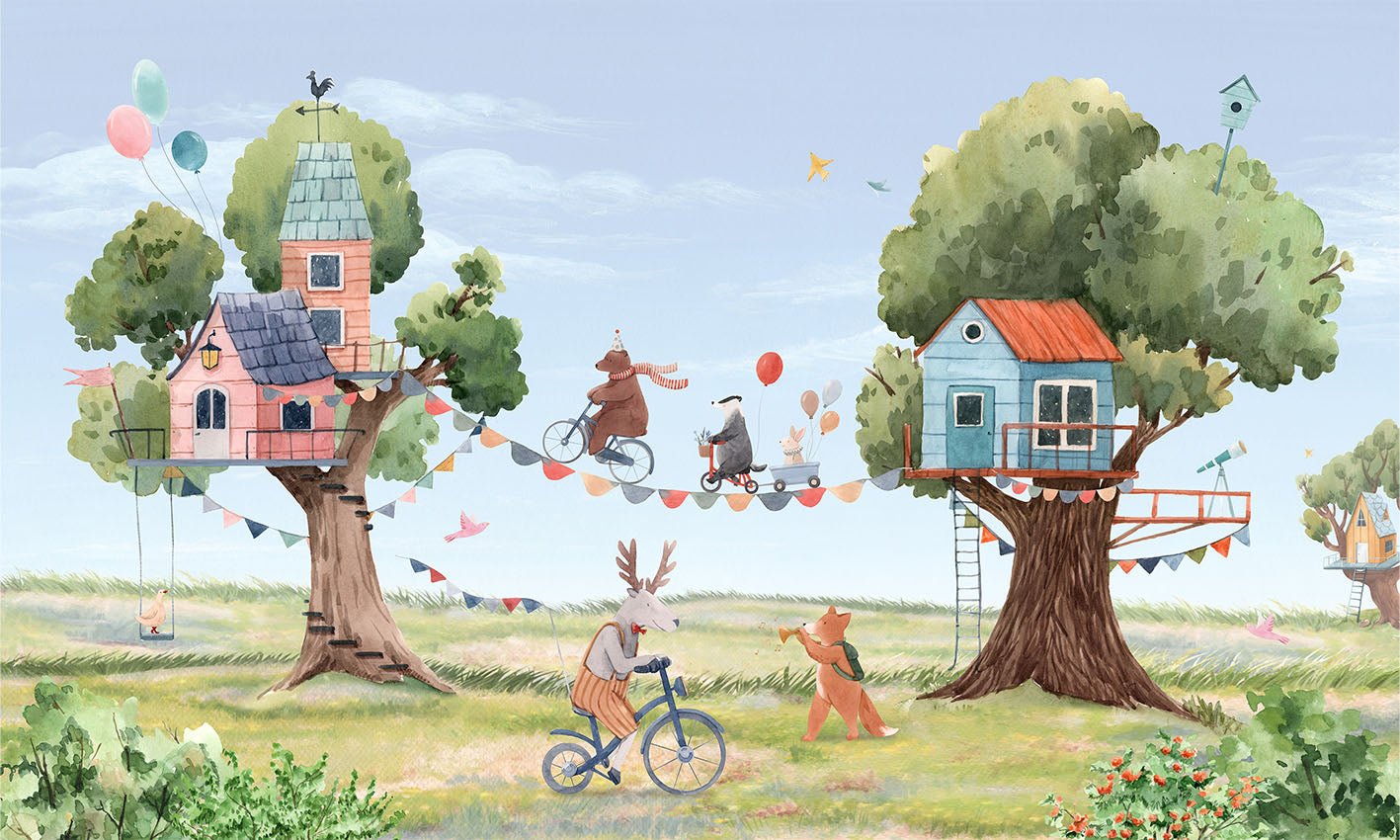 Papier peint bébé animaux fanfare, XXL, tendance