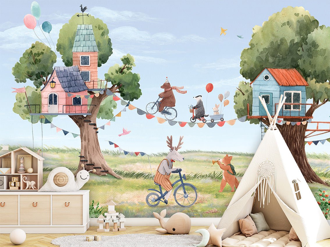 Papier peint bébé animaux fanfare, XXL, tendance