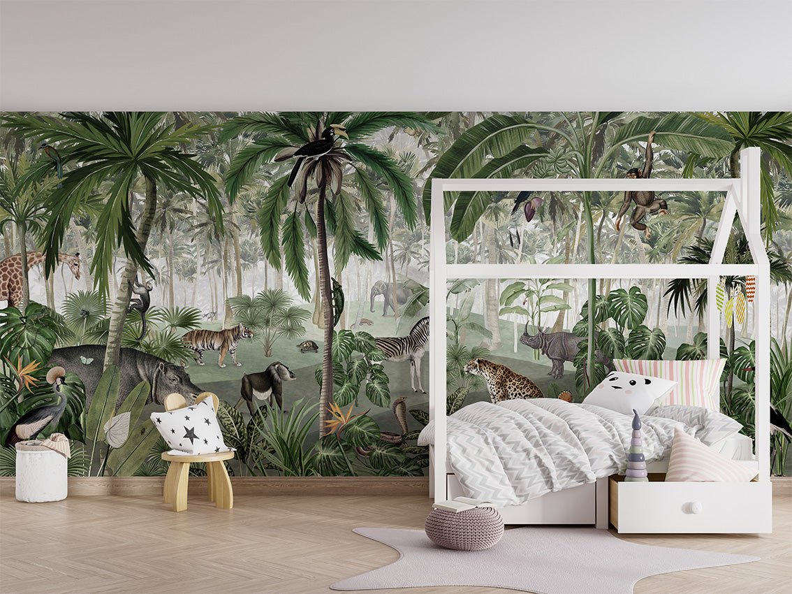 Papier peint bébé harmonie des animaux, XXL, tendance
