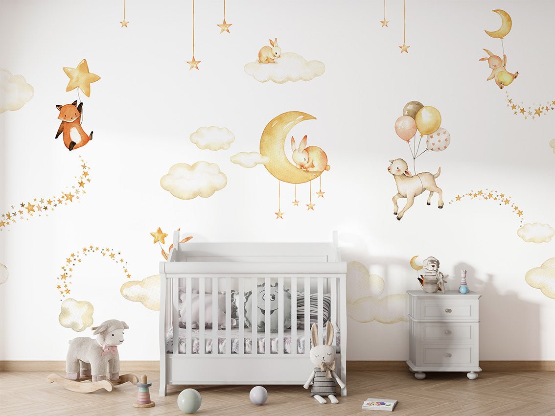 Papier peint bébé jolis rêves blanc, XXL, tendance