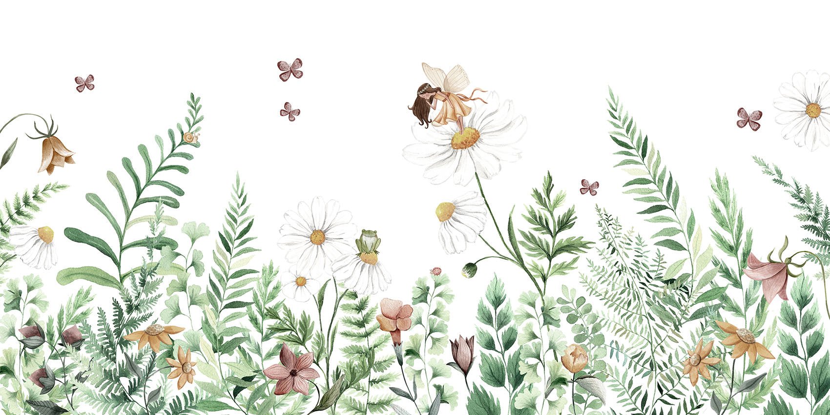 Papier peint enfant fée florale, XXL, tendance
