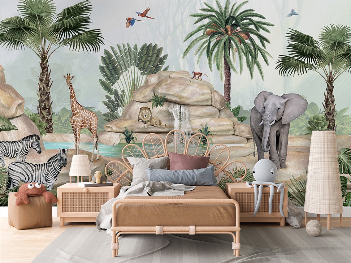 Papier peint enfant oasis animale, XXL, tendance