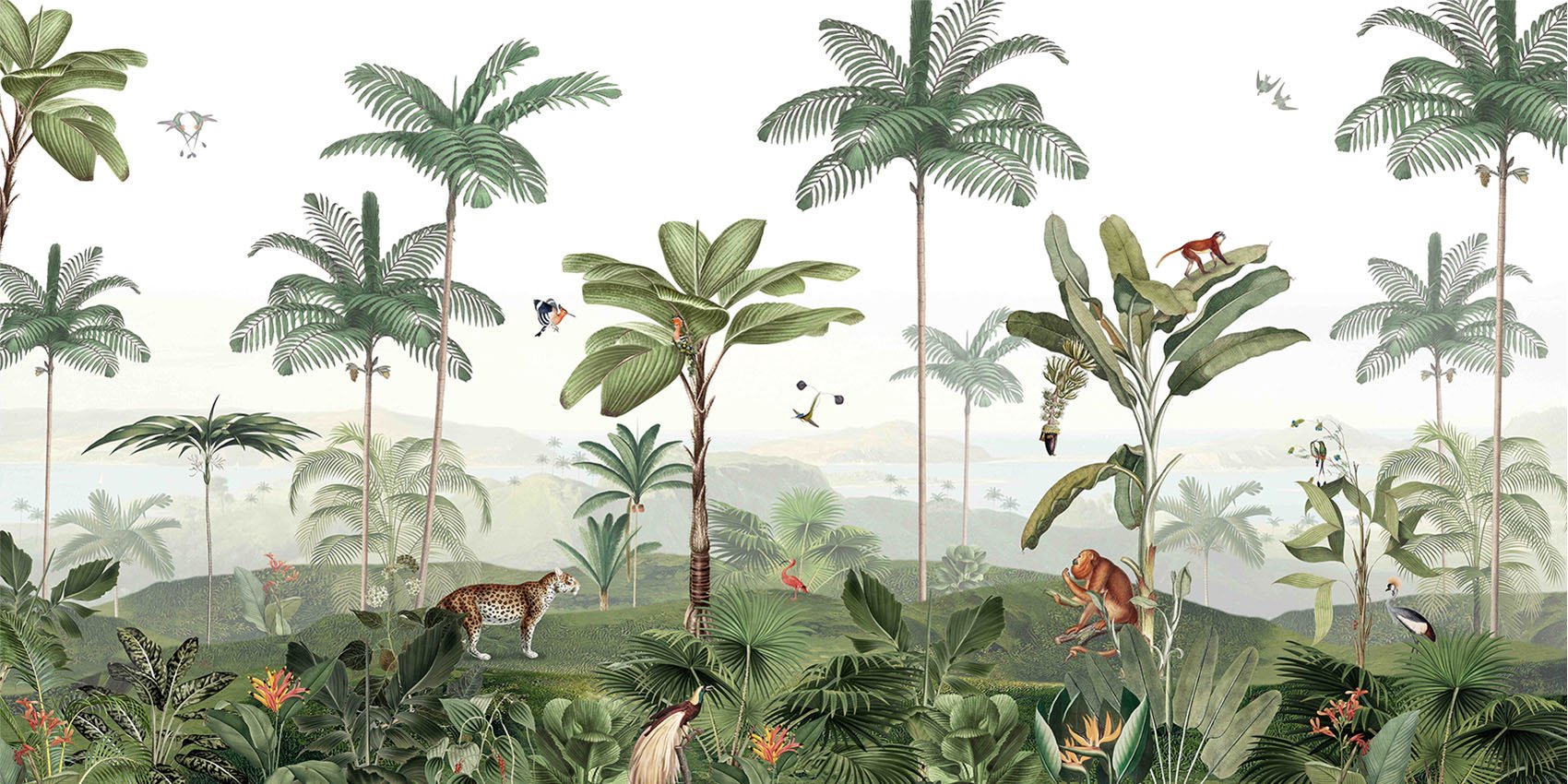 Papier peint plaine tropicale, XXL, tendance