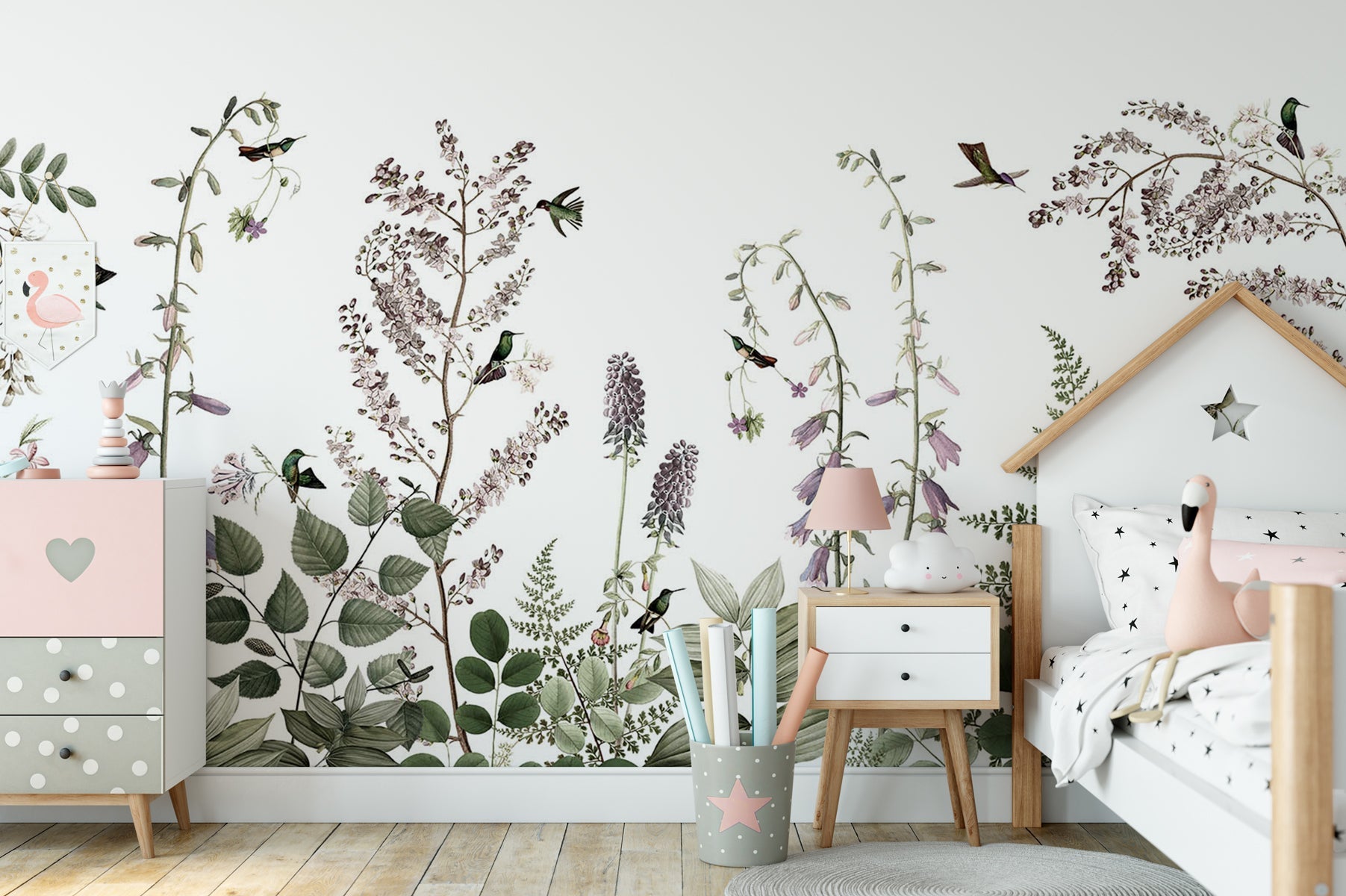 Papier peint fille douceur mauve, XXL, tendance