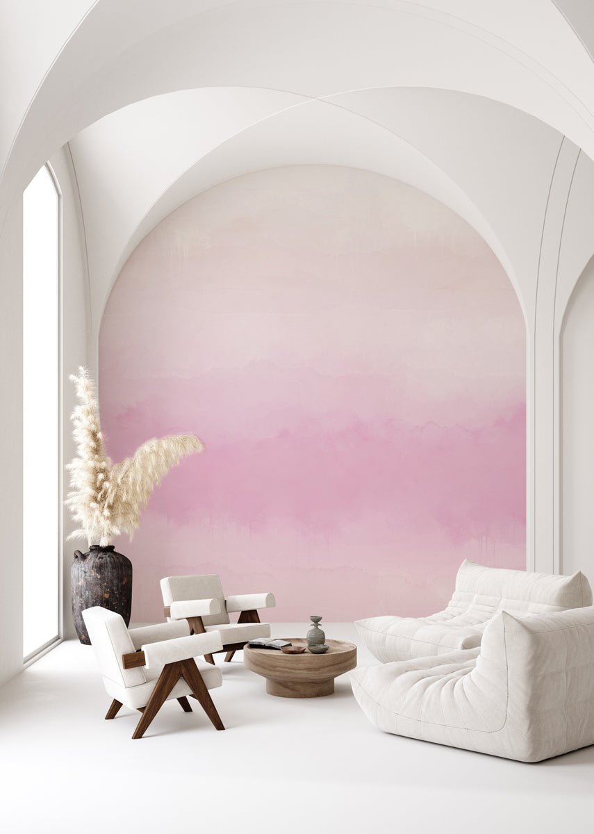 Papier peint panoramique dégradé rose, XXL, tendance