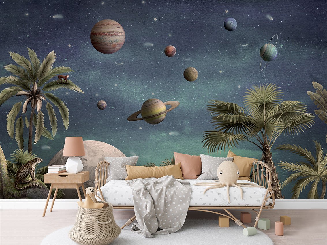 Papier peint planètes et fauves, XXL, tendance