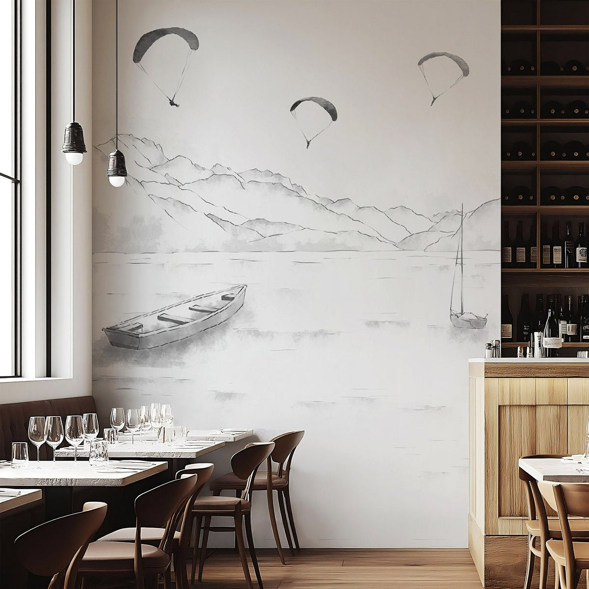 Tapete Annecy – Gipfel & Kunst in Monochrom