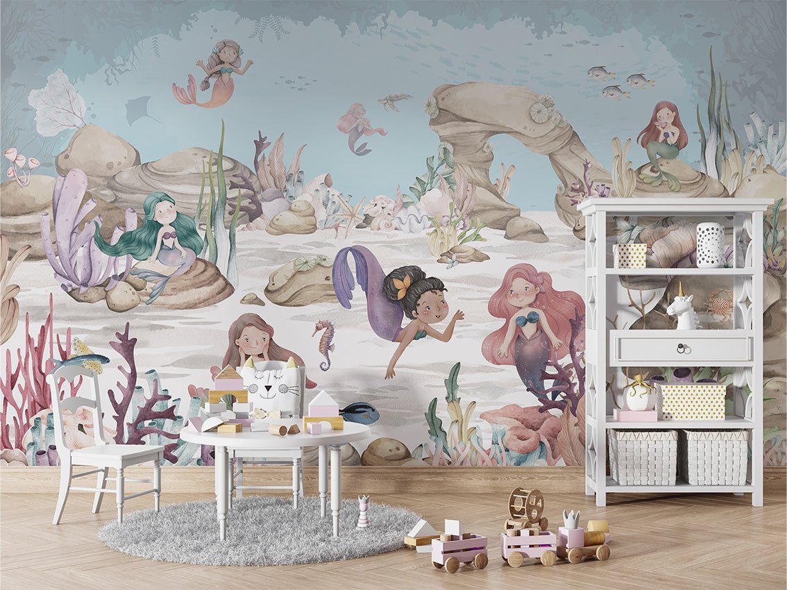 Papier peint sirènes coquettes, XXL, tendance