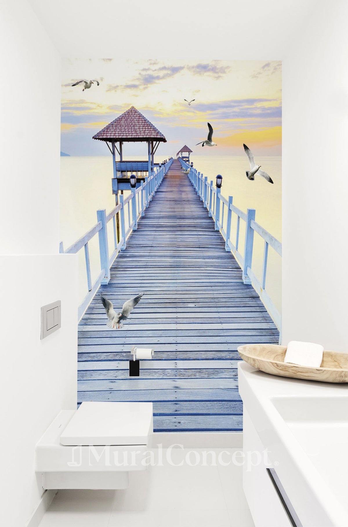 Tapete für Toilette Ponton mit Meerblick