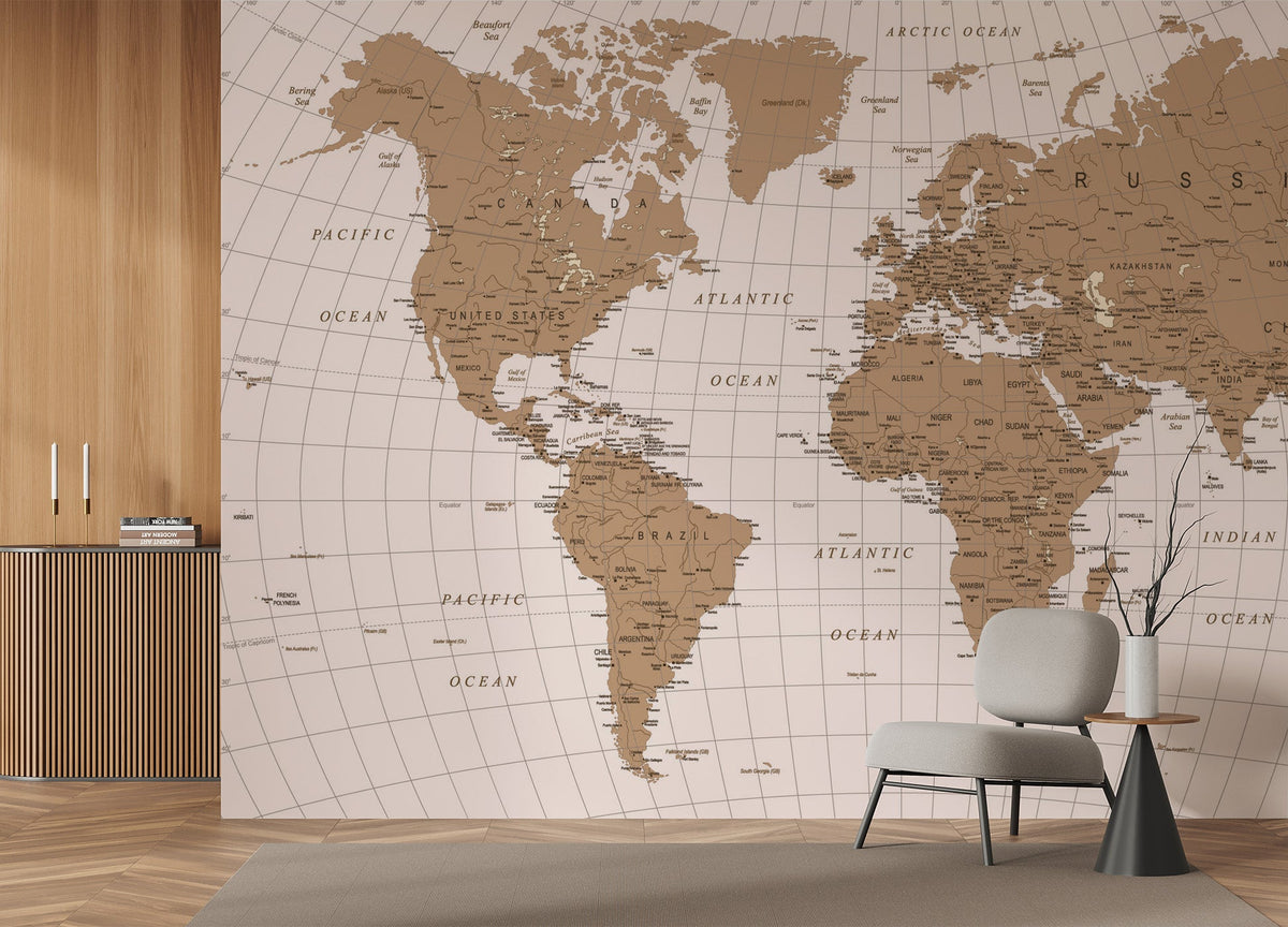 Tapete Weltkarte Authentisch