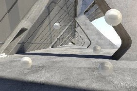 3D-Wallpaper Hängende Kugeln architektonisch