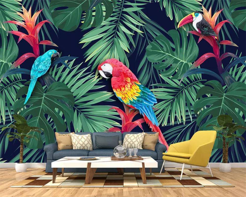 Papier peint Exotique Perroquet - papier peint sur mesure francais - muralconcept