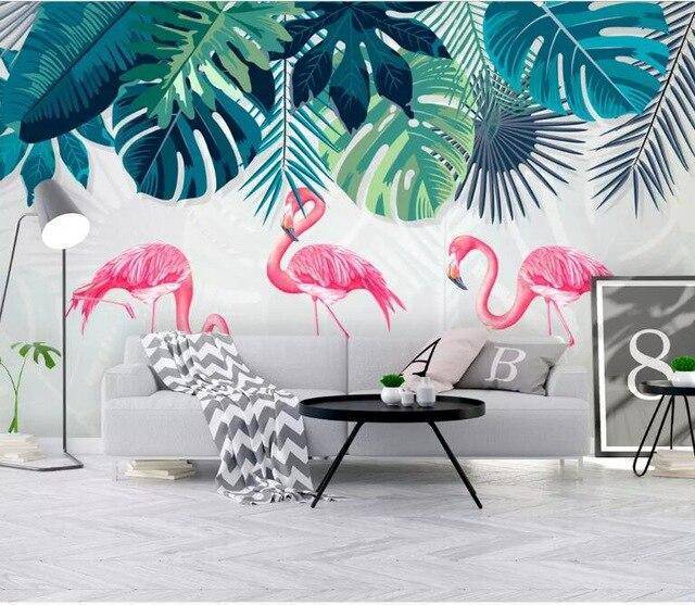 Papier peint Flamant rose élégant - papier peint sur mesure francais - muralconcept