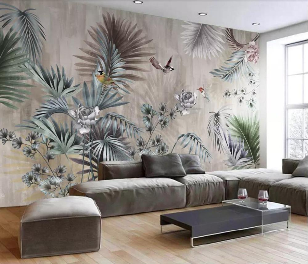 Papier peint Jungle Exotique & Bird - papier peint sur mesure francais - muralconcept