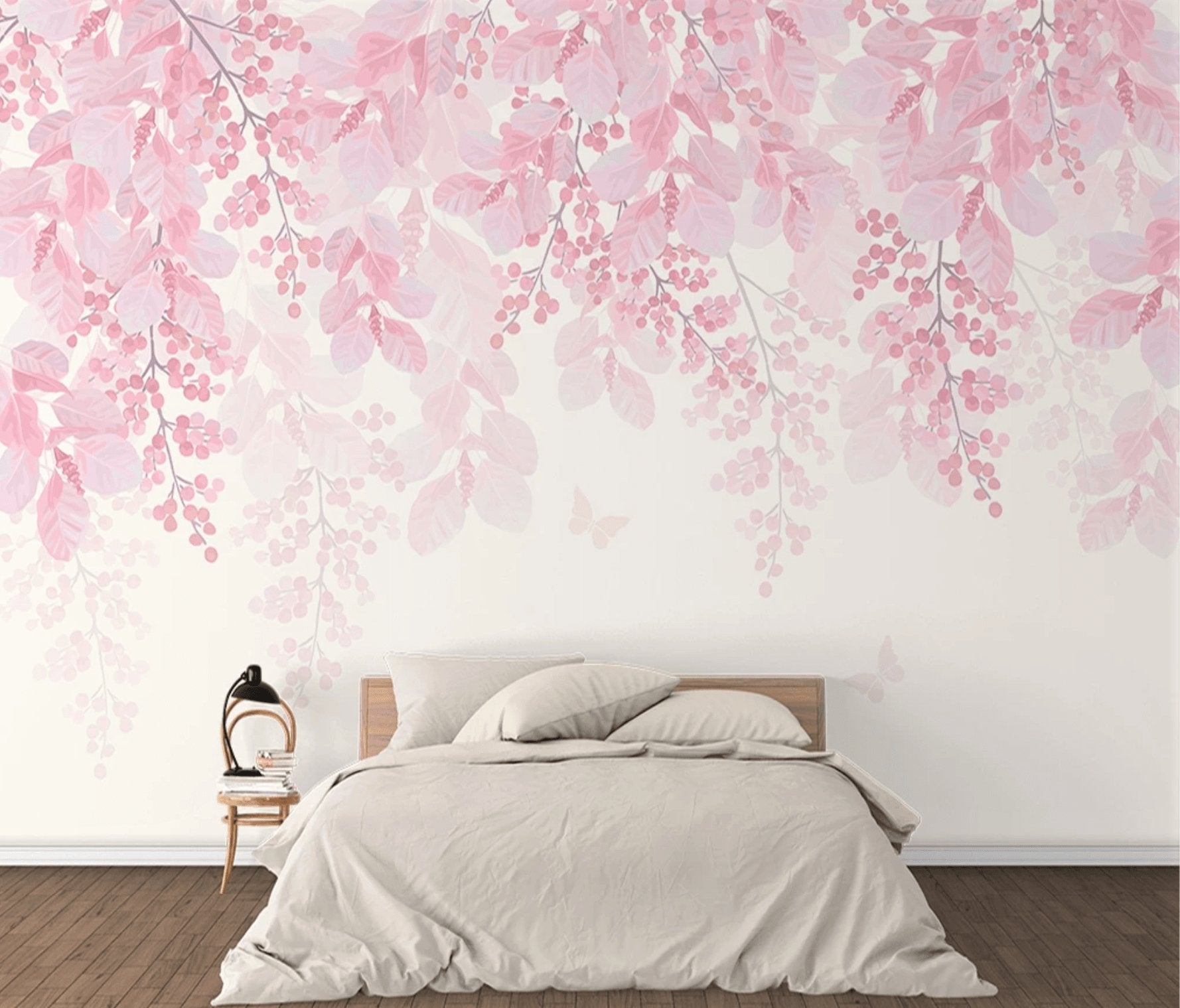 Papier peint panoramique blooming aquarelle - papier peint sur mesure francais - muralconcept