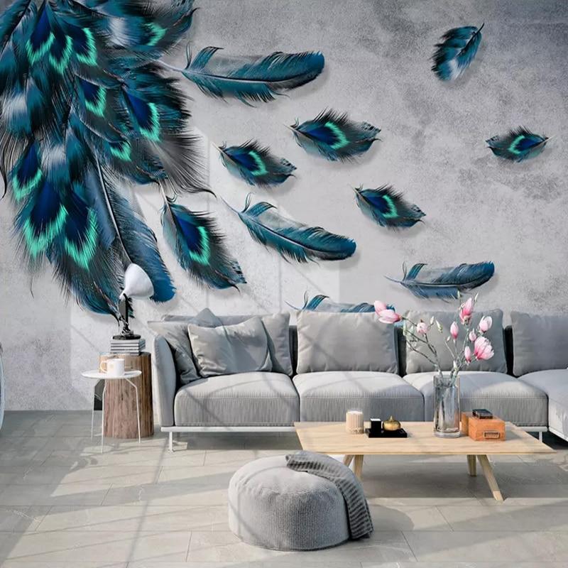 Papier peint panoramique Flying Paon - papier peint sur mesure francais - muralconcept