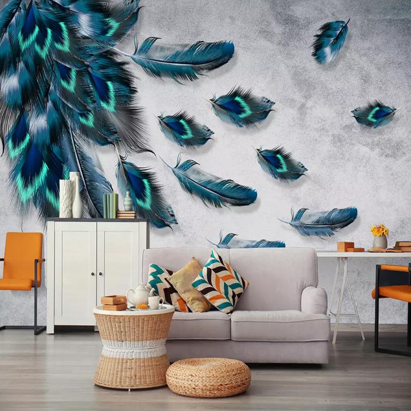 Papier peint panoramique Flying Paon - papier peint sur mesure francais - muralconcept