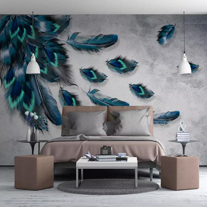 Papier peint panoramique Flying Paon - papier peint sur mesure francais - muralconcept