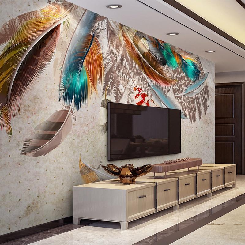 Papier peint Plumes indiennes - papier peint sur mesure francais - muralconcept