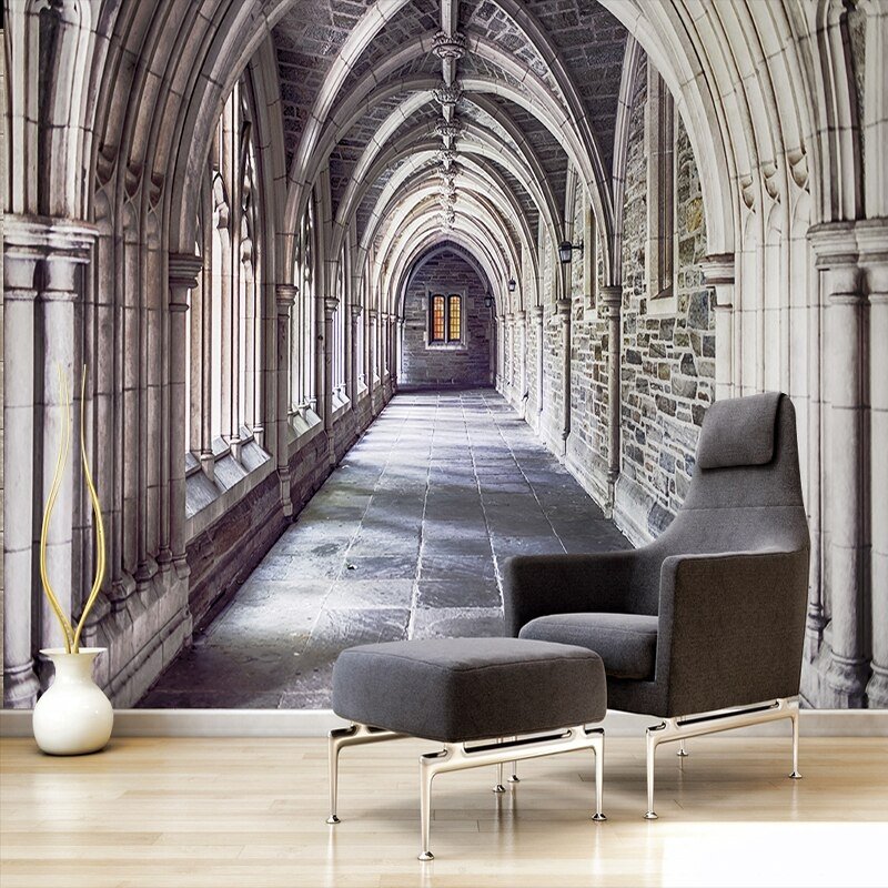 Papier peint Trompe l’œil alcôve cathédrale Parisienne - papier peint sur mesure francais - muralconcept