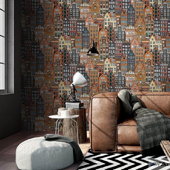 Papier peint Amsterdam Moderne House - papier peint sur mesure francais - muralconcept