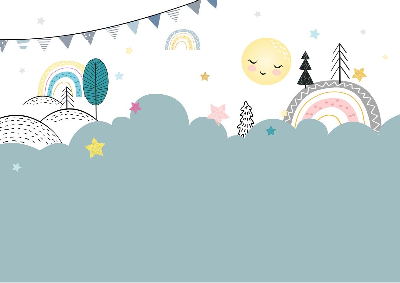 Papier peint chambre bébé bleu et douce nuit - Muralconceptpapier_peint_sur_mesure