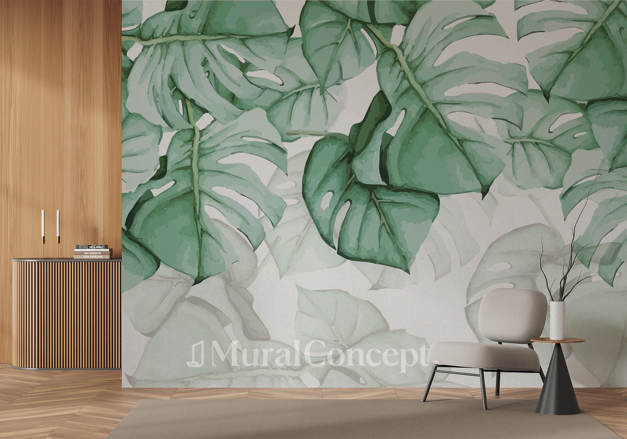 Papier peint Large Leaf & Scandinave - panoramique français