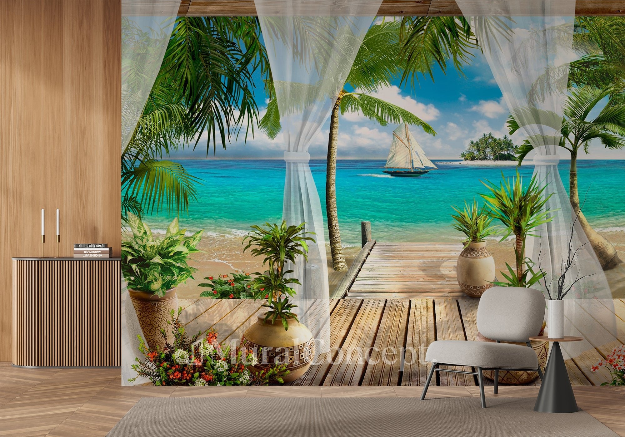 Papier peint Windows Sea - panoramique français