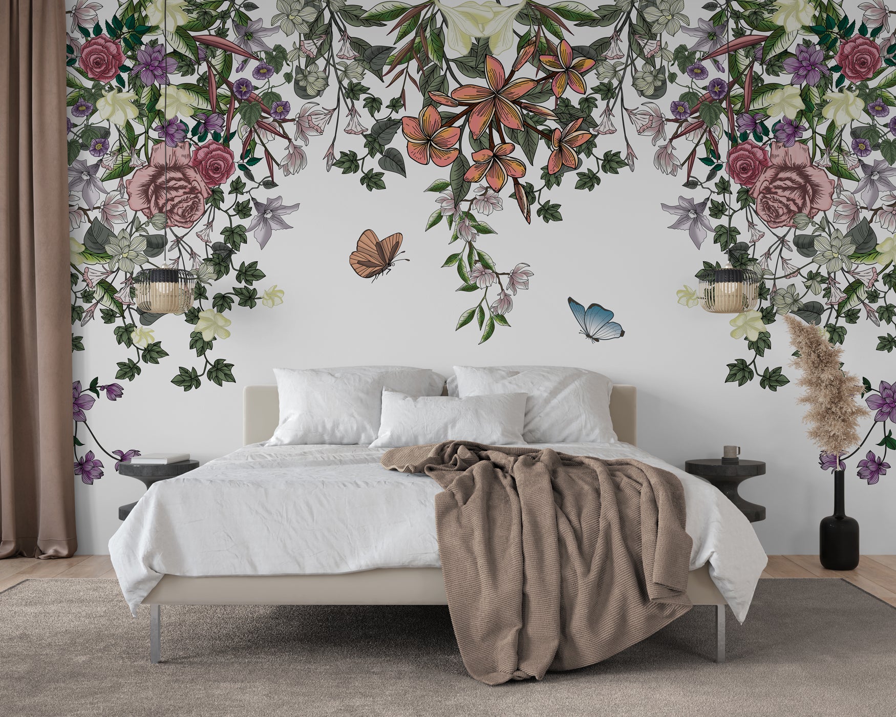papier peint panoramique fleur - francais