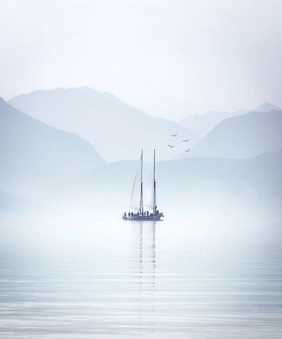 Papier peint lac Annecy navigation, XXL, tendance