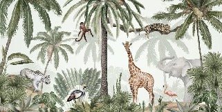 Kindertapete Dschungel friedlich