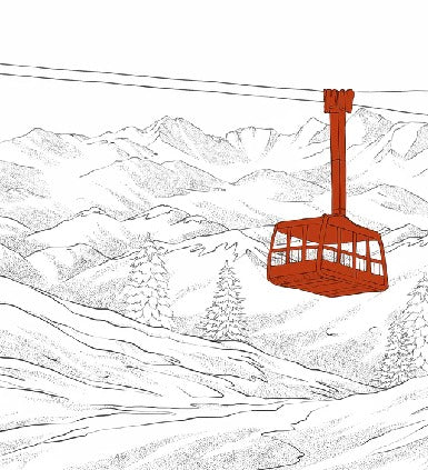 Tapete La Plagne Gondelbahn rot