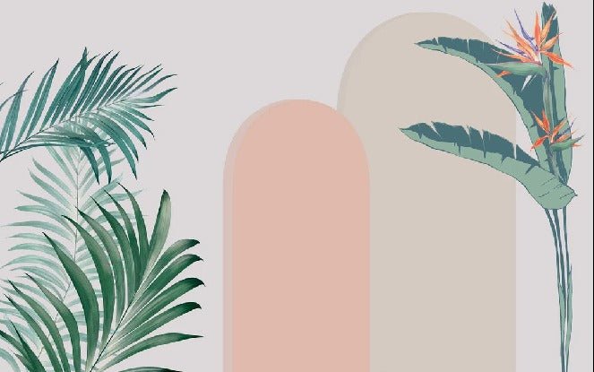 Papier peint chambre arches plantes, XXL, tendance