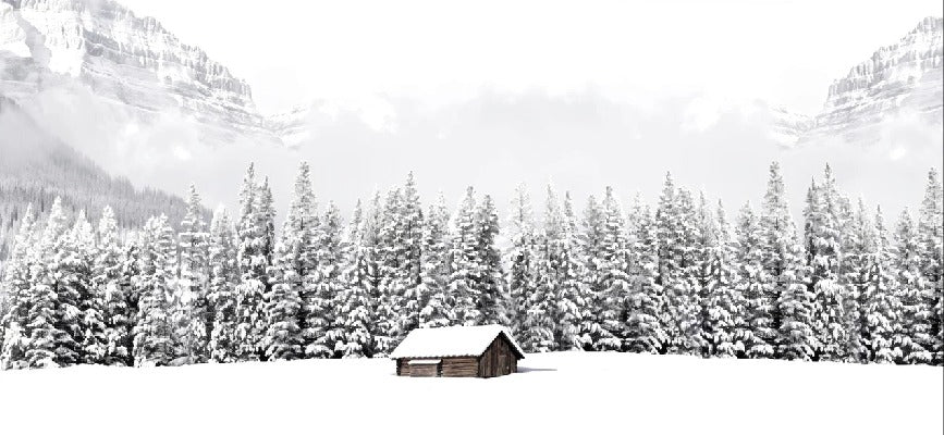Papier peint panoramique chalet en montagne, XXL, tendance