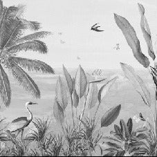 Tapete Tropical Mirage schwarz-weiß